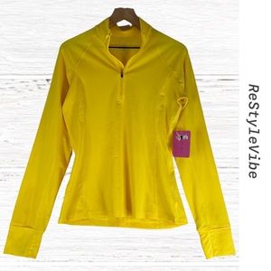RUNNINGSKIRTS Women’s Size XL Top Shirt Running 1/2 Zip NWT Yellow Slim Fit NEW